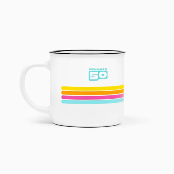 Mug Renault R5 Blanc 330ml En Céramique - Voiture Rétro - Neuf Emballé