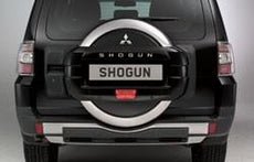 Mitsubishi Shogun Spare Wheel Cover, Double Shell - Sterling Silver