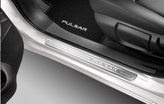 Nissan Pulsar (C13M) Entry Guards, Brushed Aluminium