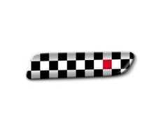 Fiat 500 Black Chequered Badge - Pair
