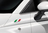Fiat 500 Italian Flag Badges, front wings