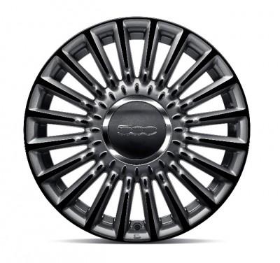 Fiat 500 2024 black wheel trims