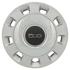 Fiat 500 (83) Wheel Cap, Beige/Chrome