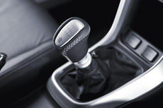 Leather Gear Shift Knob Black and Silver  - 6 Speed - Suzuki