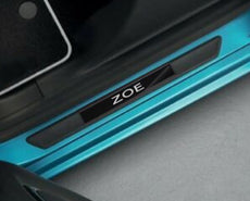 Renault ZOE Front Door Sills -  Grey Logo & Black Background