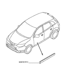 Genuine Nissan Qashqai J11 Front Door Moulding - RH - 808704EA0A