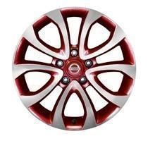 Nissan Juke (F15E) Red Alloy Wheel, Diamond Cut 17" inc. Centre Cap