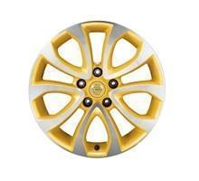 Nissan Juke (F15E) Yellow Alloy Wheel, Diamond Cut 17" inc. Centre Cap