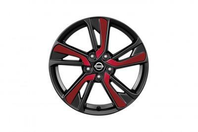 Nissan Juke Red (NAH) Laminate Alloy Wheel Inserts up to chassis #147869