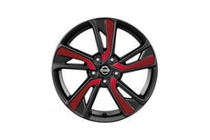 Nissan Juke Red (NAH) Laminate Alloy Wheel Inserts up to chassis #147869