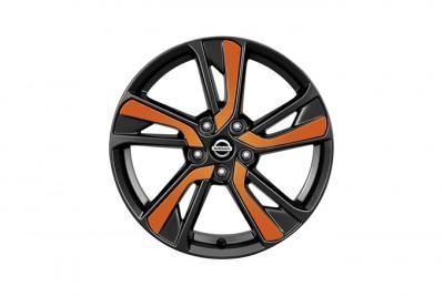 Nissan Juke Orange (LA13) Laminate Alloy Wheel Inserts up to chassis #147869