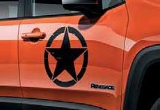 Jeep Renegade US Army Star Door Decals in Black