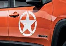 Jeep Renegade US Army Star Door Decals in White