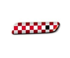 Fiat 500 Red Chequered Badge - Pair