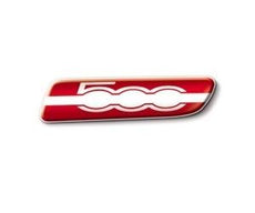 Fiat 500 Red Badge with Logo - Pair