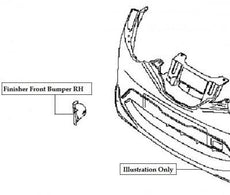 Nissan Qashqai (J11E) Finisher Front Bumper, Chrome RH