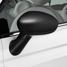 Fiat 500 Side Mirror Covers, Wrapped Micro Carbon Black