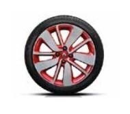 Renault Clio (4) 17" Drenalic Alloy Wheel, Red