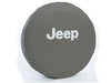 Jeep Wrangler (JK) Spare Tyre Cover 17" & 18" - Khaki Denim with Silver Jeep Logo