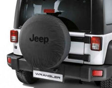 Jeep Wrangler (JK) Spare Tyre Cover 16" - Black with Black Jeep Logo