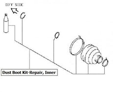 Nissan X-Trail (T31) Dust Boot Kit-Repair, Inner Front