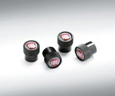 Fiat Valve Caps with 'FIAT' Logo - Black