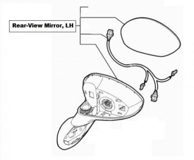 73560000 Fiat 500 Rear View Mirror, LH | 735600596