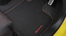 Suzuki Swift Sport Carpet Mat Set, Anthracite/Red & Sport Logo RHD