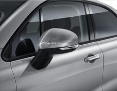 Fiat 500X Mirror Covers, White Carbon Look