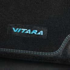 Suzuki Vitara Carpet Mat Set, with turquoise logo & stitching RHD