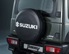 Suzuki Jimny Spare Wheel Cover, Black with White Logo
