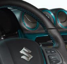 Suzuki Vitara Leather Steering Wheel, Turquoise Stitching