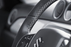 Suzuki Vitara Leather Steering Wheel, White Stitching