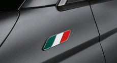 Fiat 500 Italian Flag Badges, front wings